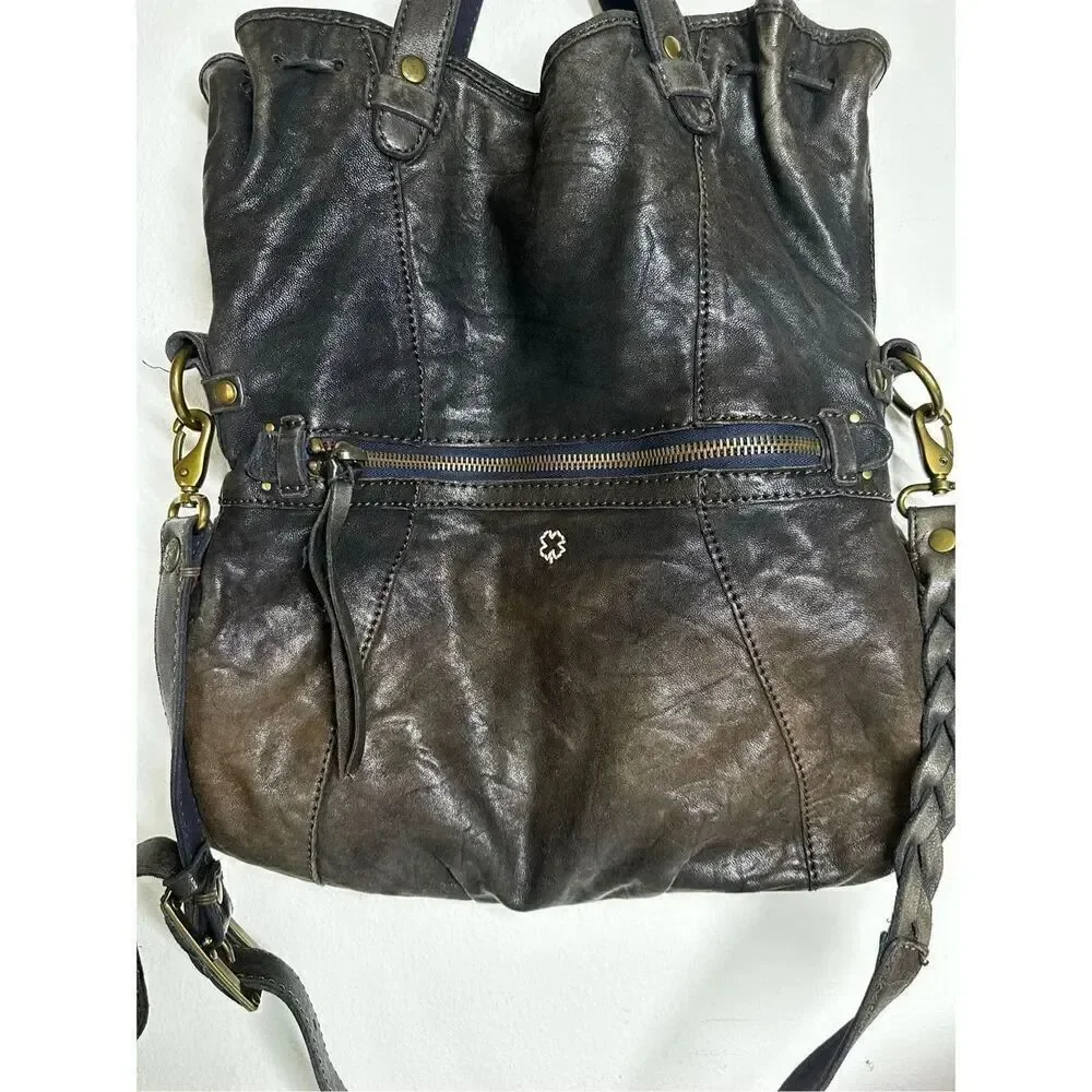 Lucky Brand Black Italian Lamb Leather Shoulder Crossbody Bag